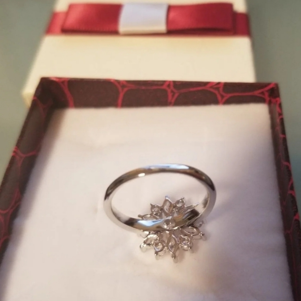 Silver Flower Statement Ring - image 6